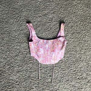 Bershka floral corset top (small)